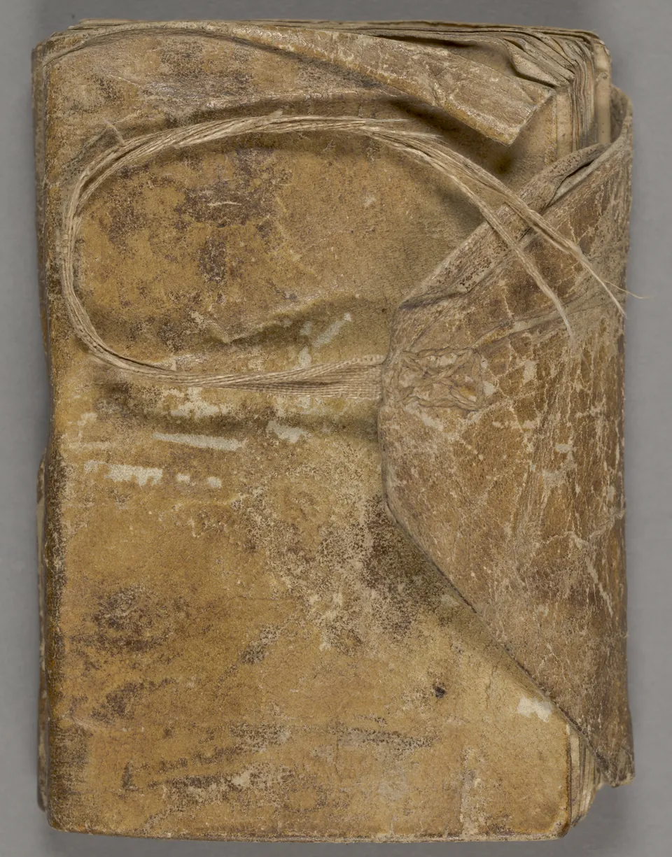 Flexible parchment cover of the Stockholm Galdrabók manuscript