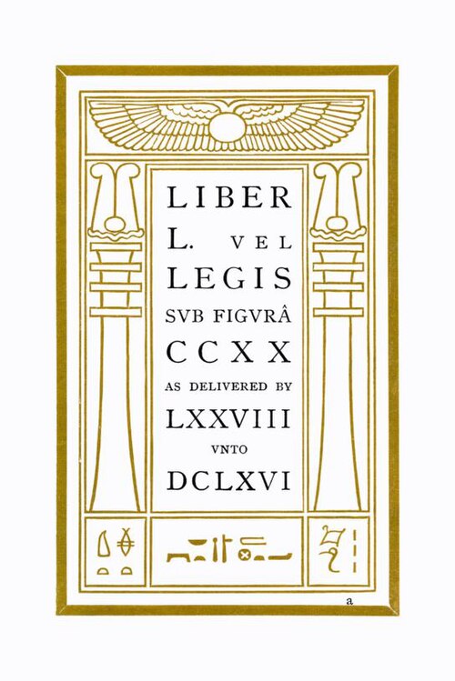 Decorated opening leaf reading Liber L vel Legis