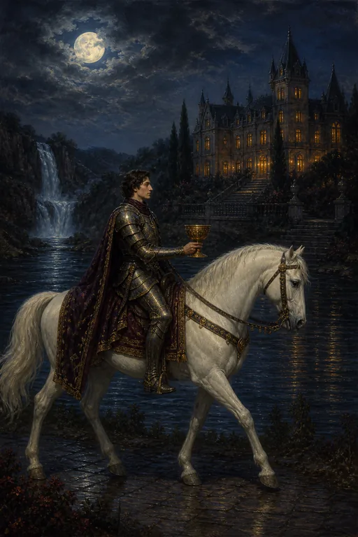 Knight of Cups in the Gothic Romance tarot deck