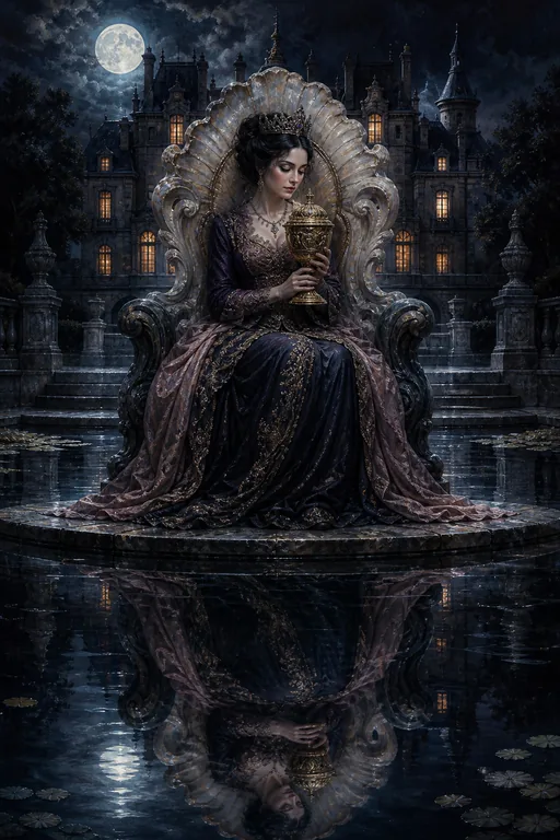 Queen of Cups in the Gothic Romance tarot deck