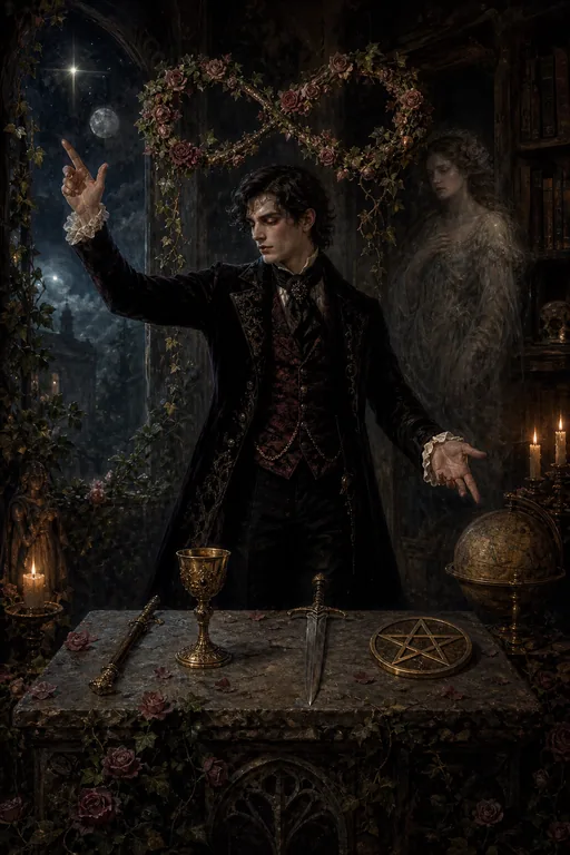 The Magician in the Gothic Romance tarot deck