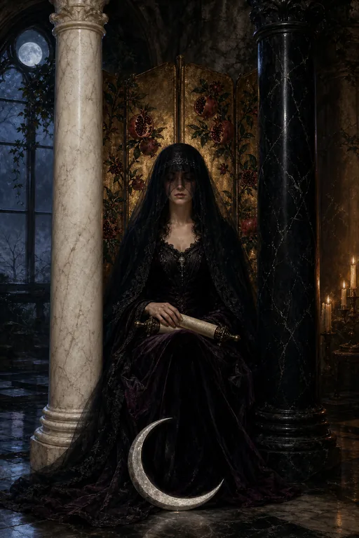 The High Priestess in the Gothic Romance tarot deck