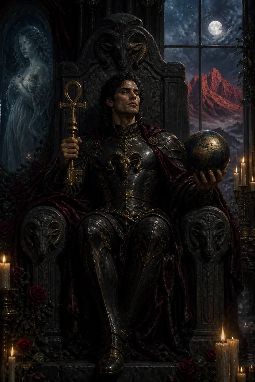 The Emperor in the Gothic Romance tarot deck