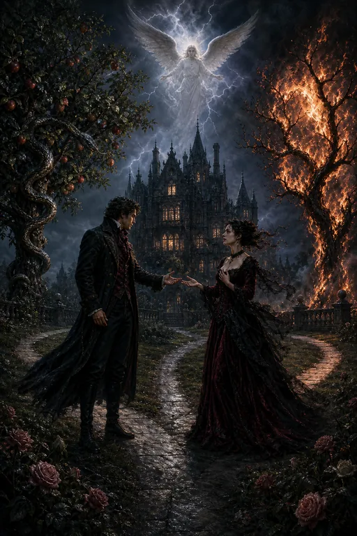 The Lovers in the Gothic Romance tarot deck