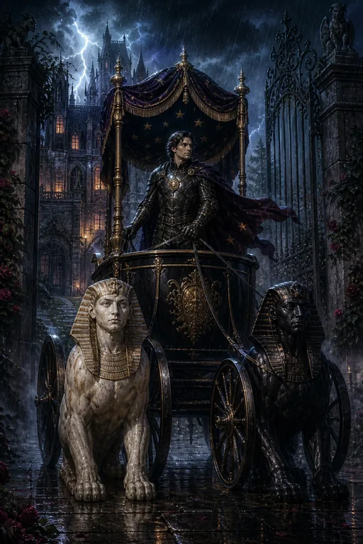 The Chariot in the Gothic Romance tarot deck