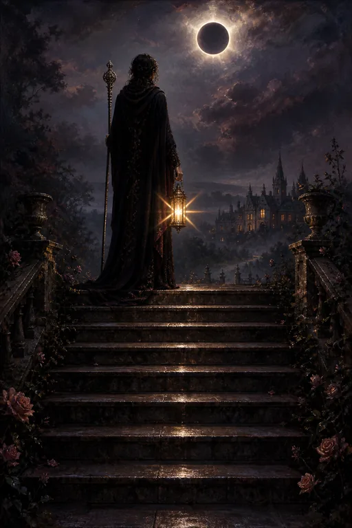 The Hermit in the Gothic Romance tarot deck