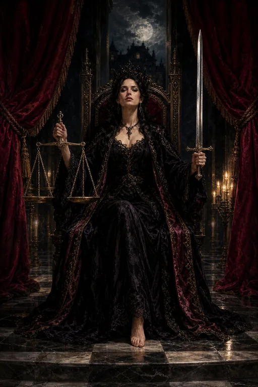 Justice in the Gothic Romance tarot deck