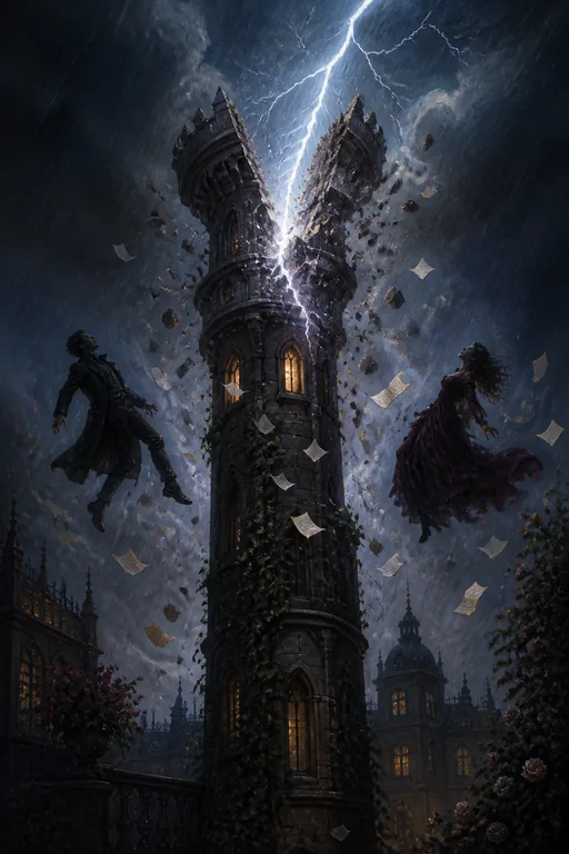 The Tower in the Gothic Romance tarot deck
