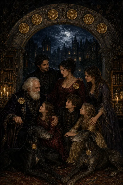 Ten of Pentacles in the Gothic Romance tarot deck
