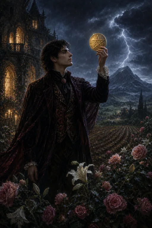 Page of Pentacles in the Gothic Romance tarot deck