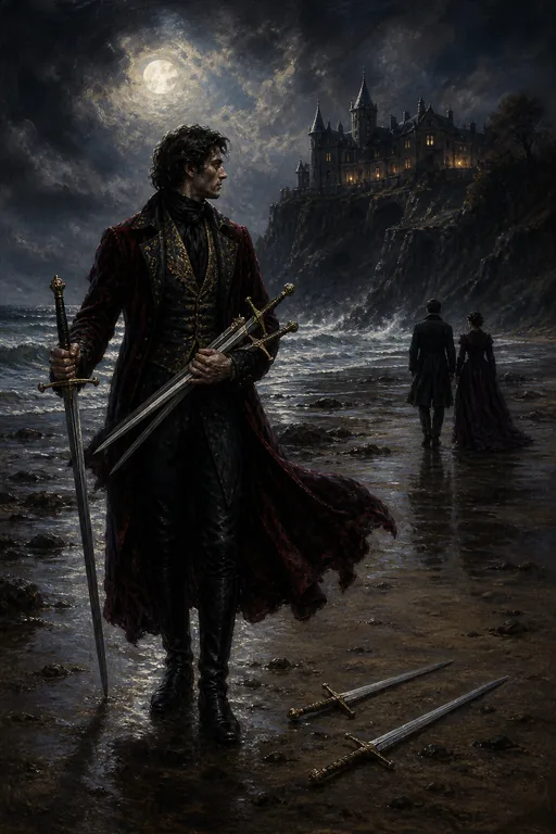 Five of Swords in the Gothic Romance tarot deck