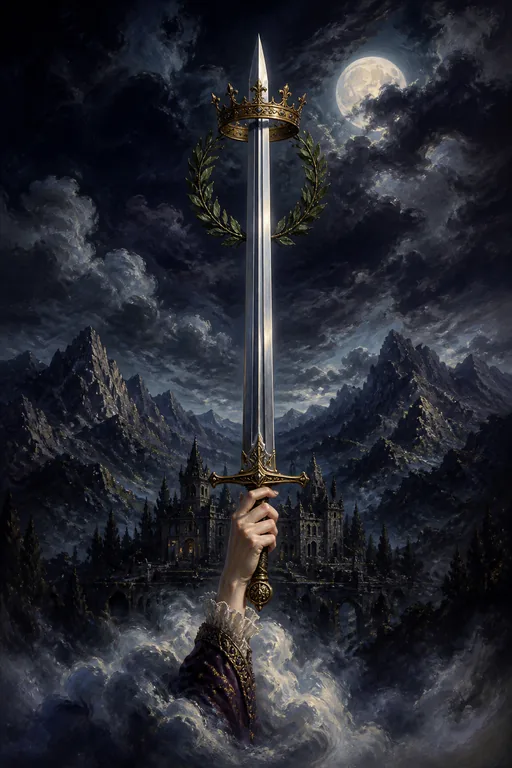 Ace of Swords in the Gothic Romance tarot deck