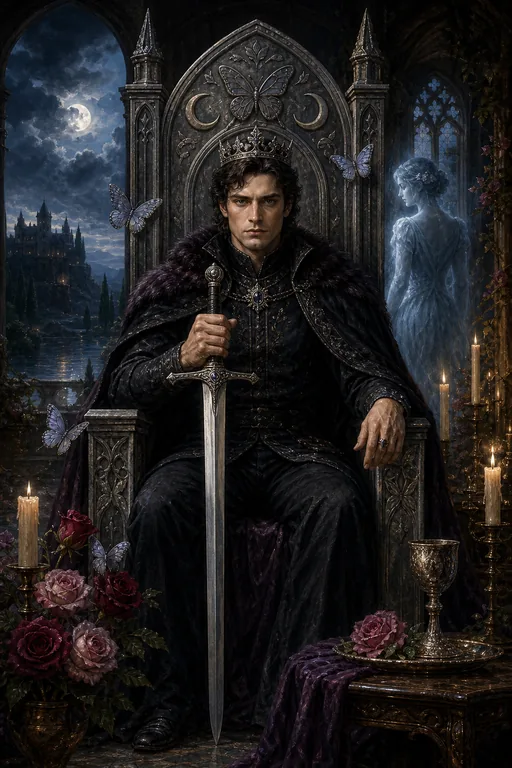 King of Swords in the Gothic Romance tarot deck