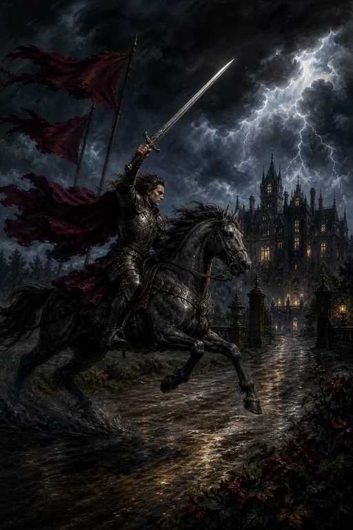 Knight of Swords in the Gothic Romance tarot deck