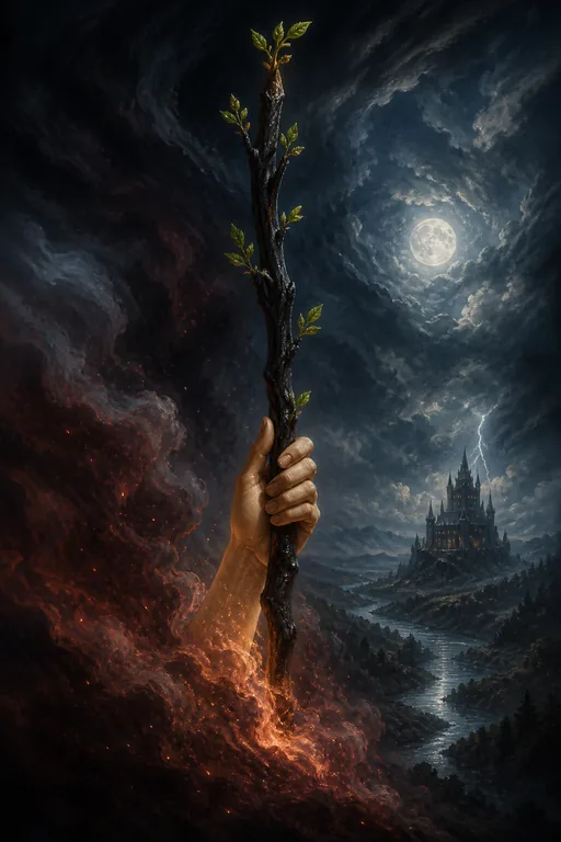 Ace of Wands in the Gothic Romance tarot deck