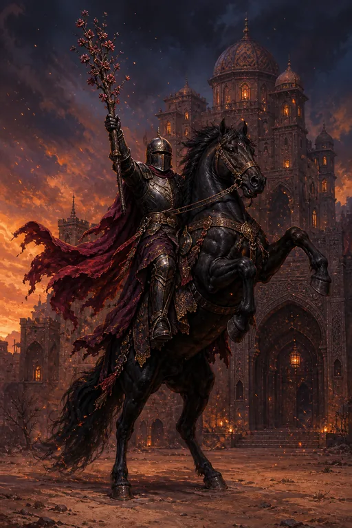 Knight of Wands in the Gothic Romance tarot deck