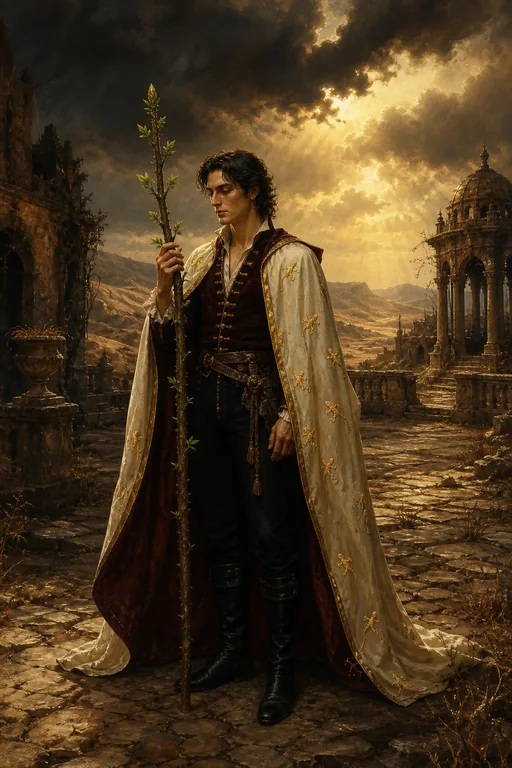 Page of Wands in the Gothic Romance tarot deck