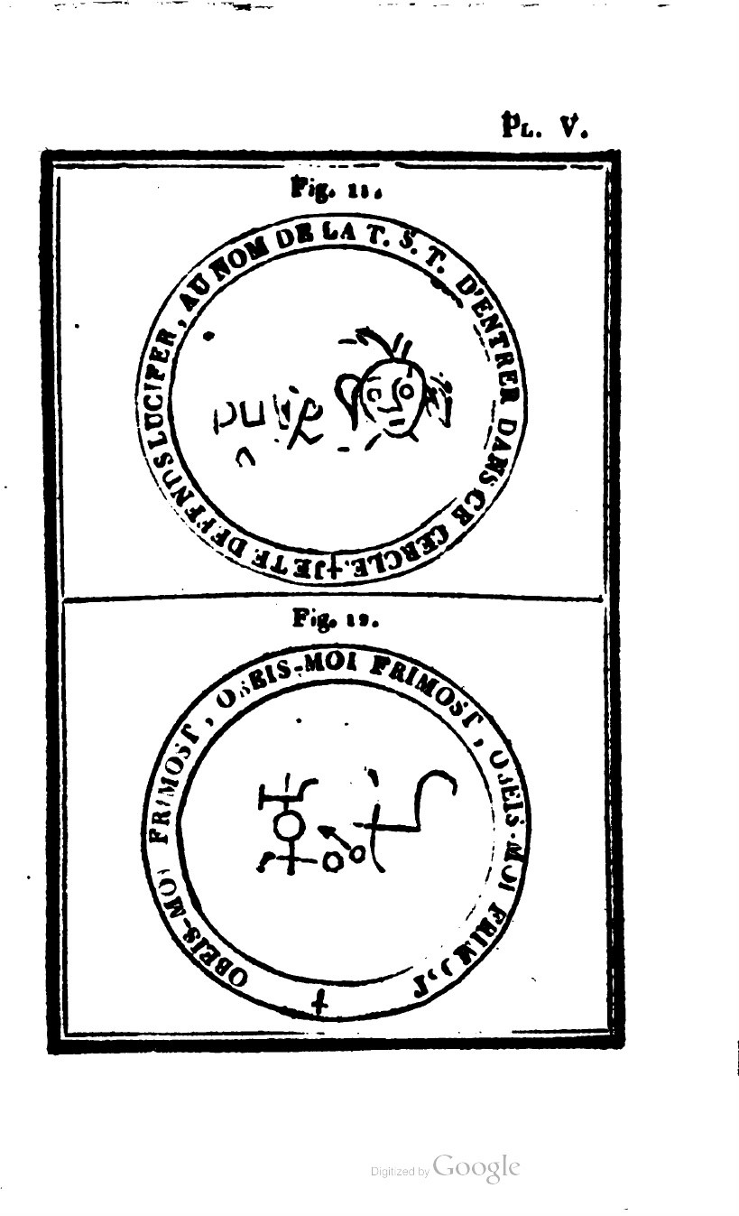 Plate five showing the circles for the Monday Lucifer and Tuesday Frimost calls