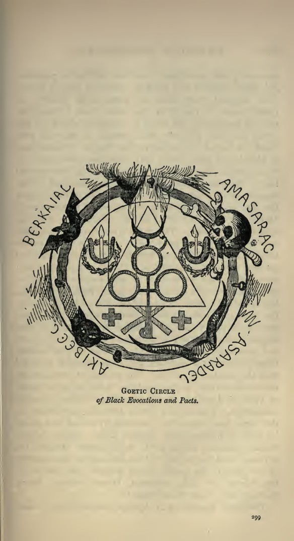 Goetic circle of black evocations and pacts on page 299