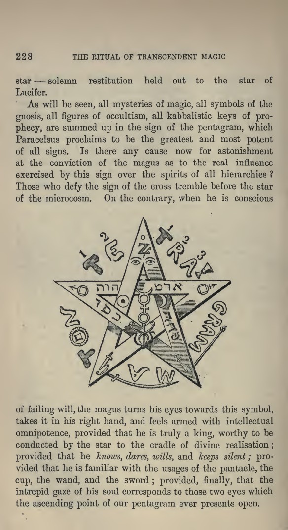 Lévi’s annotated upright pentagram on page 228